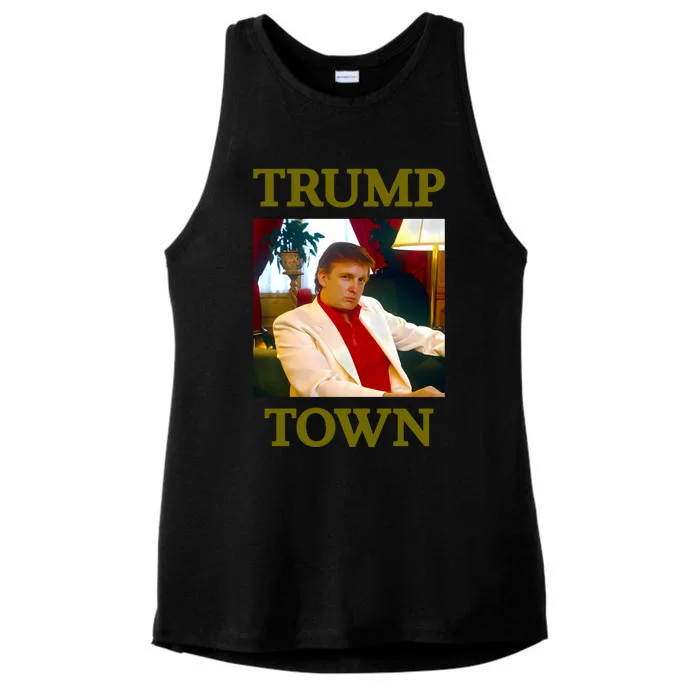 Young Trump Town Ladies Tri-Blend Wicking Tank