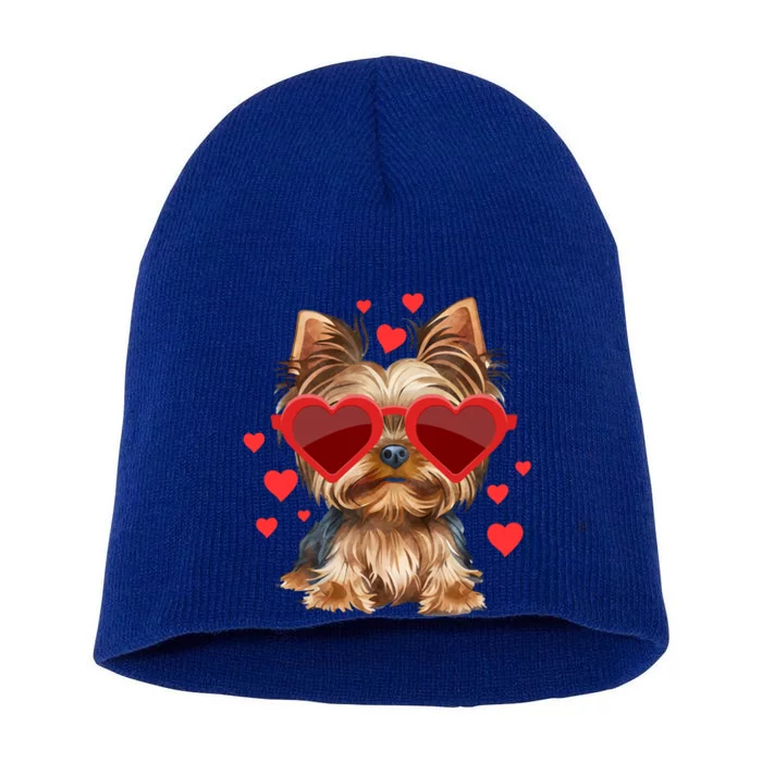 Yorkshire Terrier Valentines Day Yorkie Lover Gift Short Acrylic Beanie