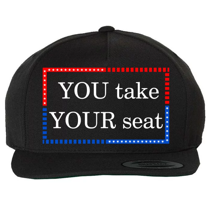 You Take Your Seat Anti Biden's Cue Cards Wool Snapback Cap