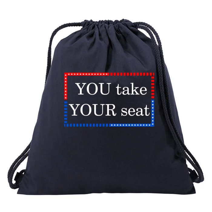 You Take Your Seat Anti Biden's Cue Cards Drawstring Bag