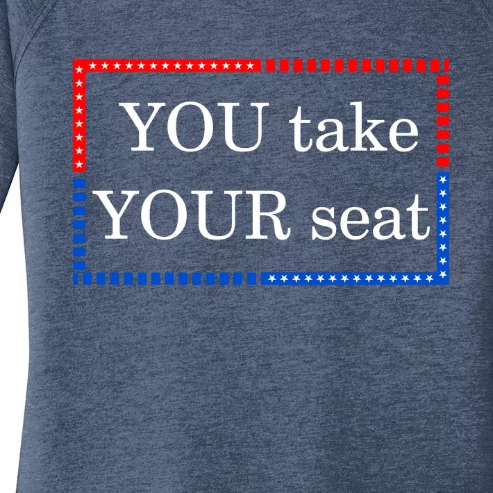 You Take Your Seat Anti Biden's Cue Cards Women's Perfect Tri Tunic Long Sleeve Shirt