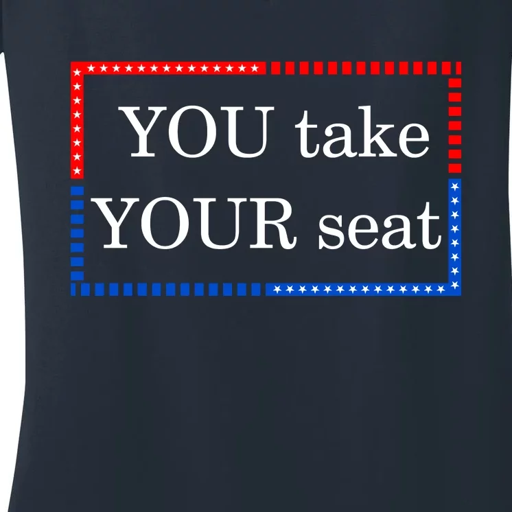 You Take Your Seat Anti Biden's Cue Cards Women's V-Neck T-Shirt