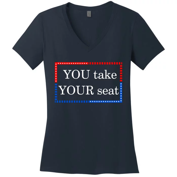 You Take Your Seat Anti Biden's Cue Cards Women's V-Neck T-Shirt