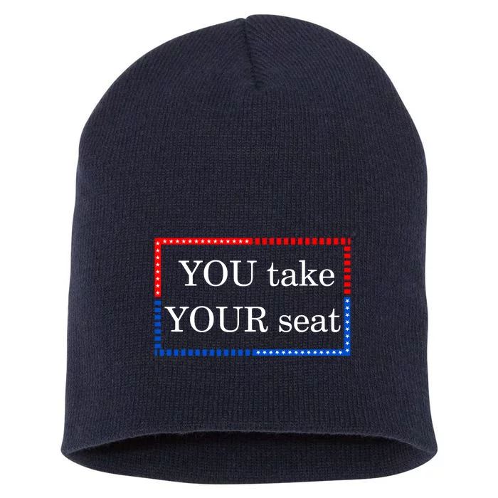 You Take Your Seat Anti Biden's Cue Cards Short Acrylic Beanie