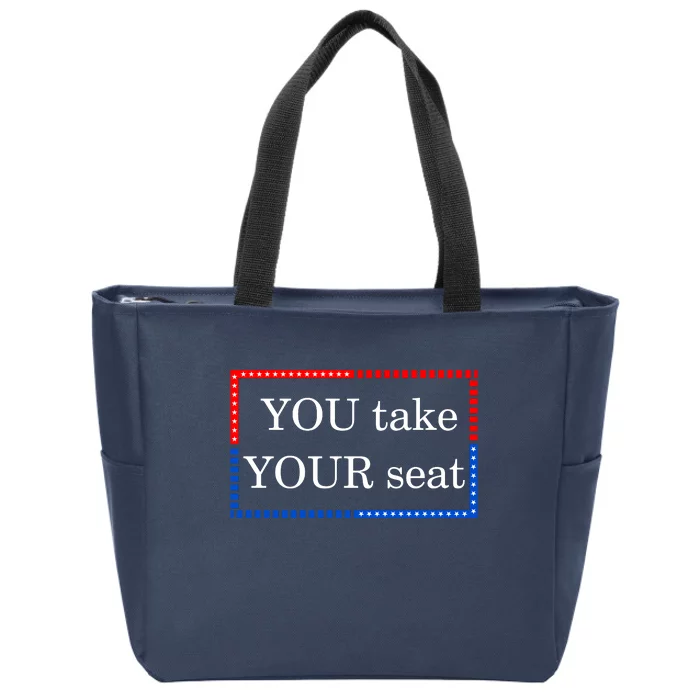 You Take Your Seat Anti Biden's Cue Cards Zip Tote Bag