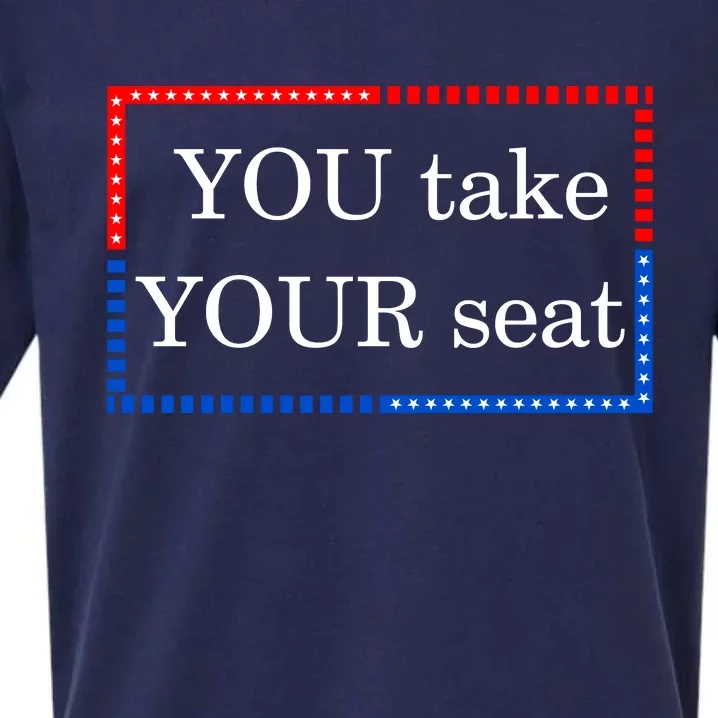 You Take Your Seat Anti Biden's Cue Cards Sueded Cloud Jersey T-Shirt