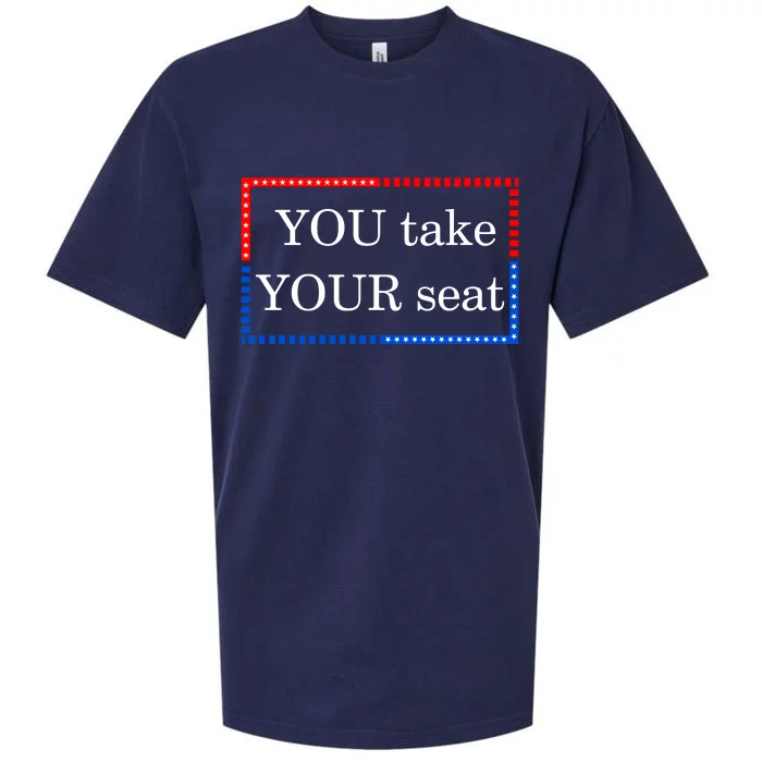 You Take Your Seat Anti Biden's Cue Cards Sueded Cloud Jersey T-Shirt