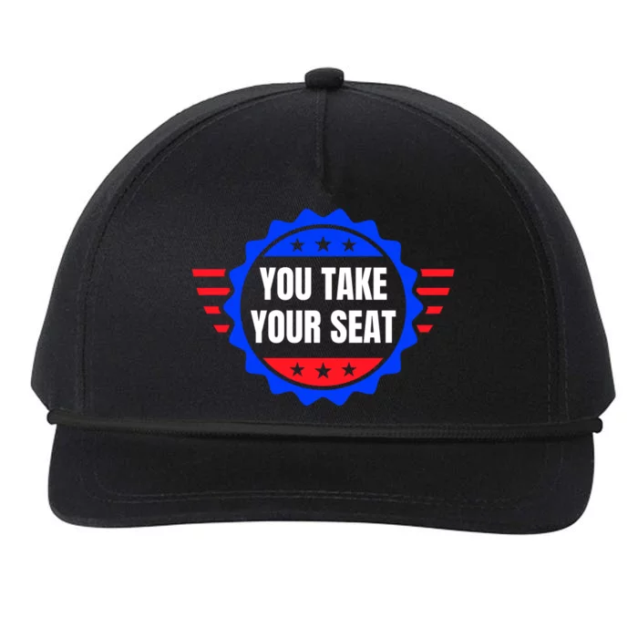 You Take Your Seat Anti Biden's Cue Cards USA Stars Stripes Snapback Five-Panel Rope Hat