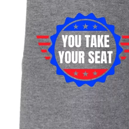 You Take Your Seat Anti Biden's Cue Cards USA Stars Stripes Doggie 3-End Fleece Hoodie