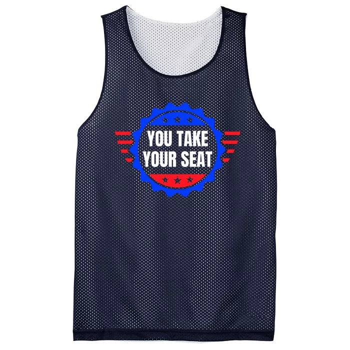 You Take Your Seat Anti Biden's Cue Cards USA Stars Stripes Mesh Reversible Basketball Jersey Tank