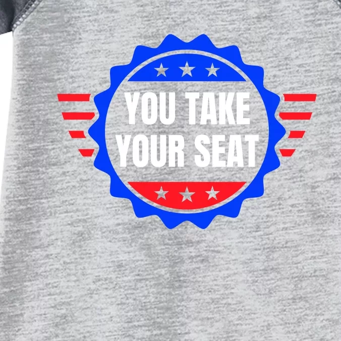 You Take Your Seat Anti Biden's Cue Cards USA Stars Stripes Infant Baby Jersey Bodysuit