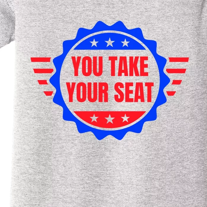 You Take Your Seat Anti Biden's Cue Cards USA Stars Stripes Baby Bodysuit