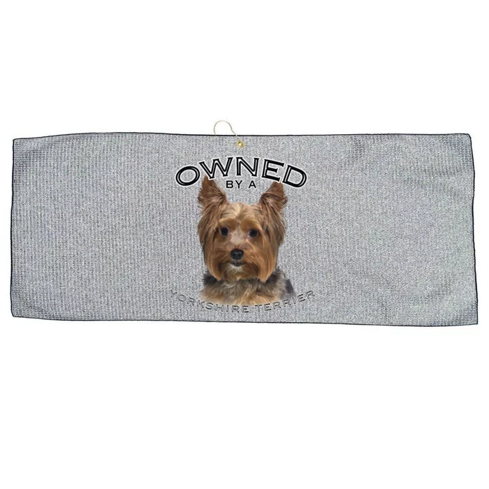 Yorkshire Terrier Yorkie Owner Lover Owned By Cute Dog Large Microfiber Waffle Golf Towel