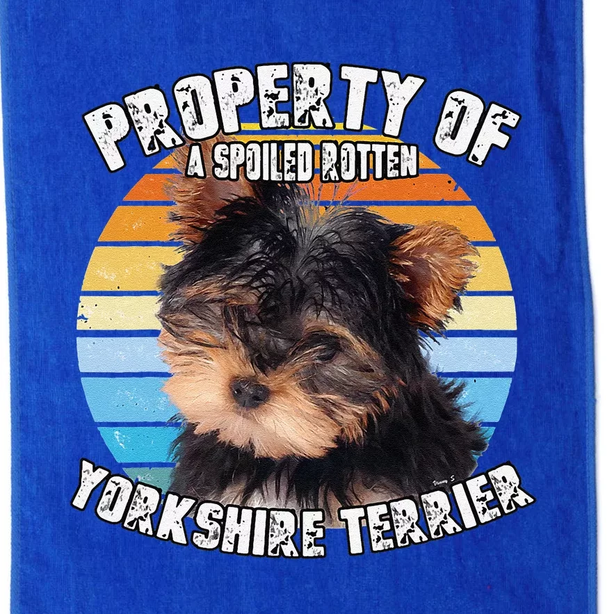 Yorkshire Terrier Yorkie Puppy Owner Lover Retro Property Of Cute Dog Platinum Collection Golf Towel