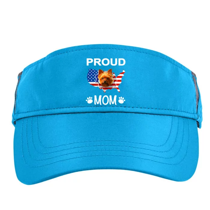 Yorkshire Terrier Yorkshire Terrier Proud Patriot Mom Gift Adult Drive Performance Visor