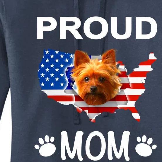 Yorkshire Terrier Yorkshire Terrier Proud Patriot Mom Gift Women's Pullover Hoodie