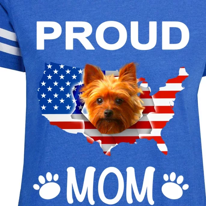 Yorkshire Terrier Yorkshire Terrier Proud Patriot Mom Gift Enza Ladies Jersey Football T-Shirt