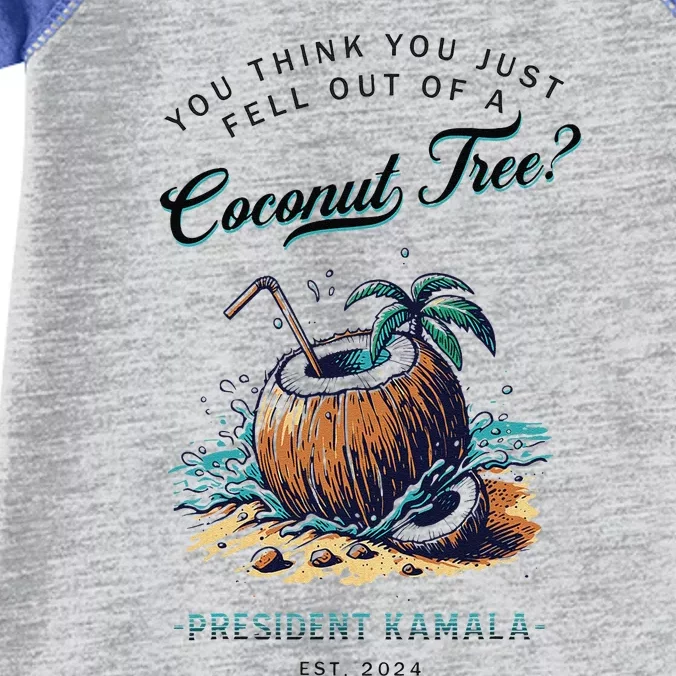 You Think You Just Fell Out Of A Coconut Tree Kamala Funny Infant Baby Jersey Bodysuit