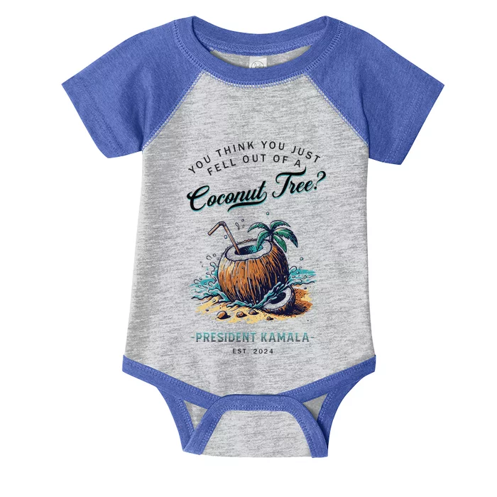 You Think You Just Fell Out Of A Coconut Tree Kamala Funny Infant Baby Jersey Bodysuit