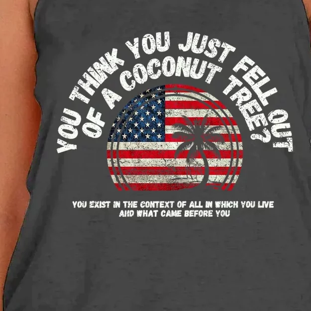 You Think You Just Fell Out Of A Coconut Tree Women's Knotted Racerback Tank