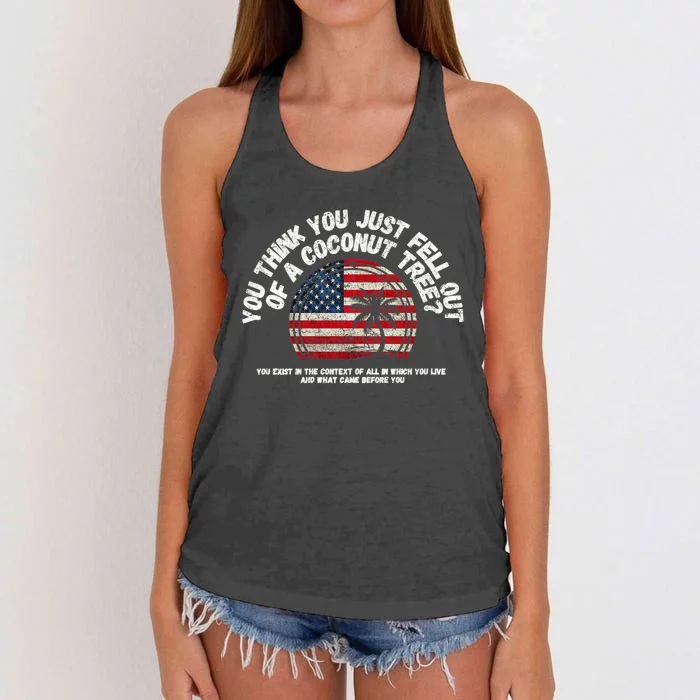 You Think You Just Fell Out Of A Coconut Tree Women's Knotted Racerback Tank