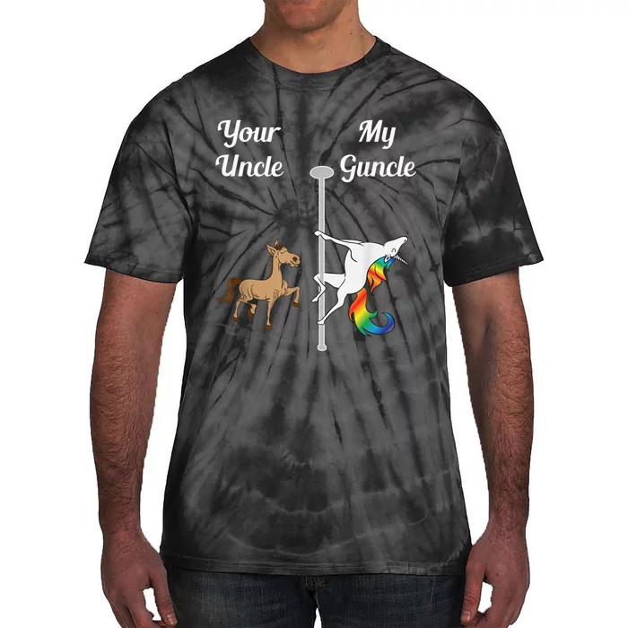 Your Uncle My Guncle You Me Pole Dancing Unicorn Gay Uncle Tie-Dye T-Shirt