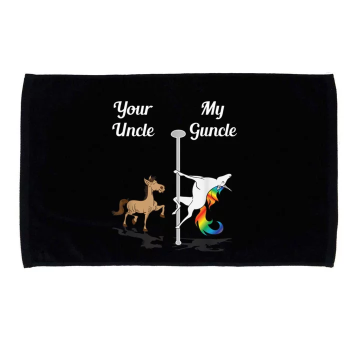 Your Uncle My Guncle You Me Pole Dancing Unicorn Gay Uncle Microfiber Hand Towel