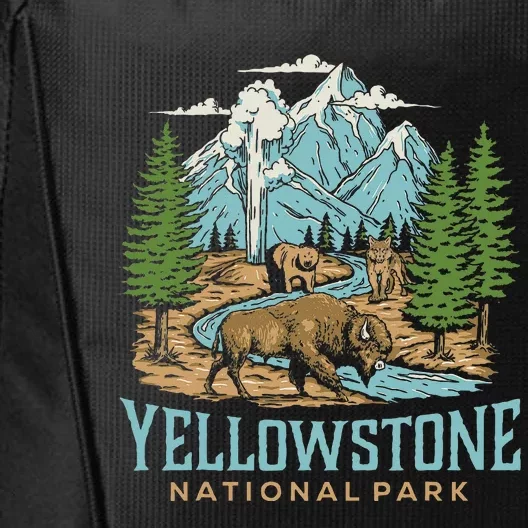 Yellowstone Us National Park Wolf Bison Bear City Backpack