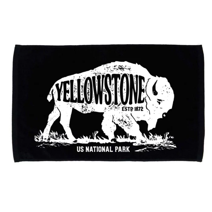 Yellowstone US National Park Bison Buffalo Vintage Men Women Microfiber Hand Towel