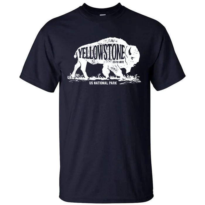 Yellowstone US National Park Bison Buffalo Vintage Men Women Tall T-Shirt