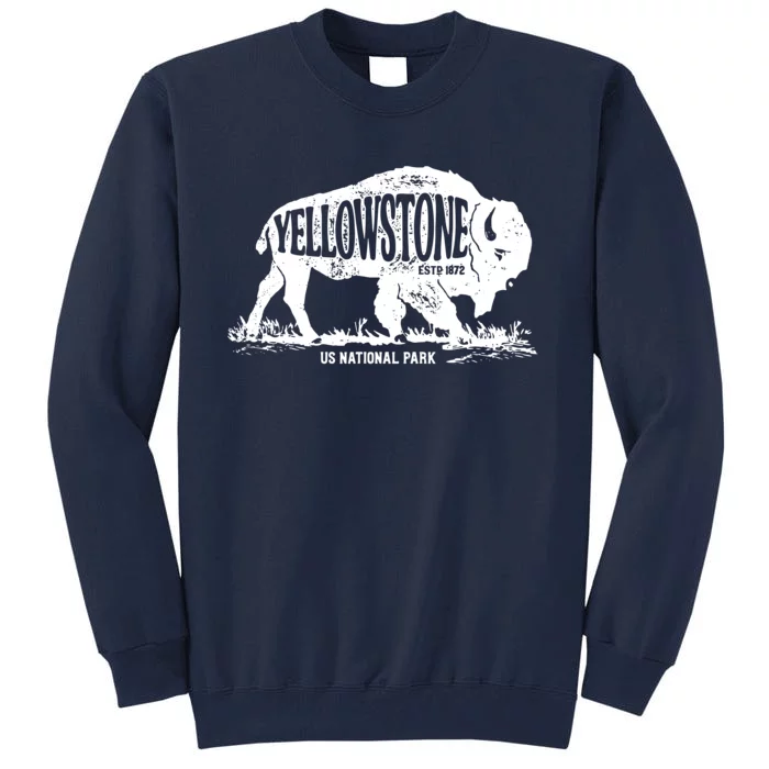 Yellowstone US National Park Bison Buffalo Vintage Men Women Tall Sweatshirt