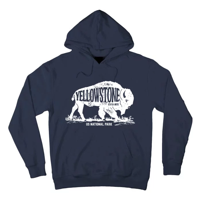 Yellowstone US National Park Bison Buffalo Vintage Men Women Tall Hoodie