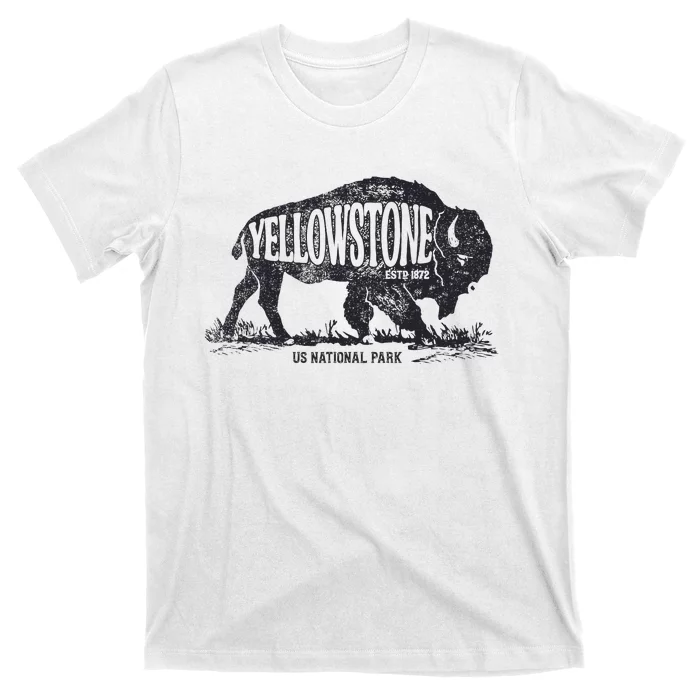 Yellowstone US National Park Bison Buffalo Vintage Men Women T-Shirt