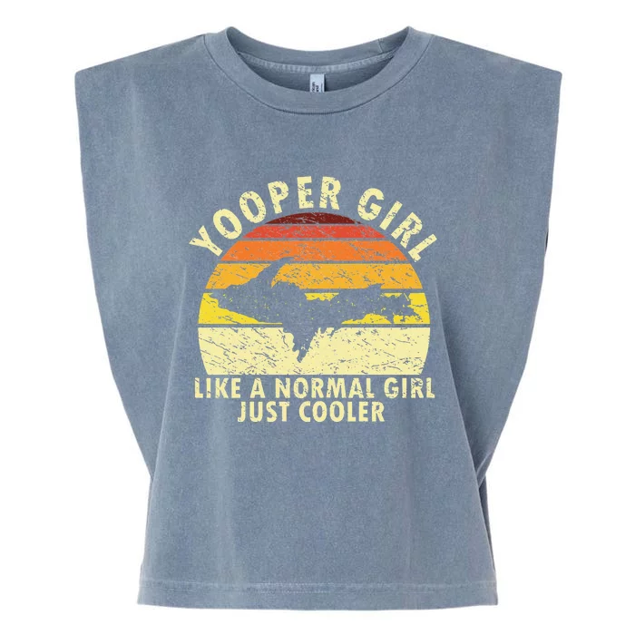 Yooper Upper Peninsula Retro Upper Michigan Garment-Dyed Women's Muscle Tee