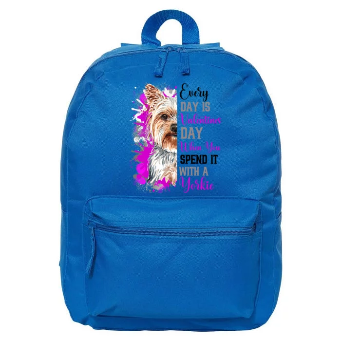 Yorkie Valentines Day Mom Dogs Yorkshire Terrier Mom Mummy Great Gift 16 in Basic Backpack