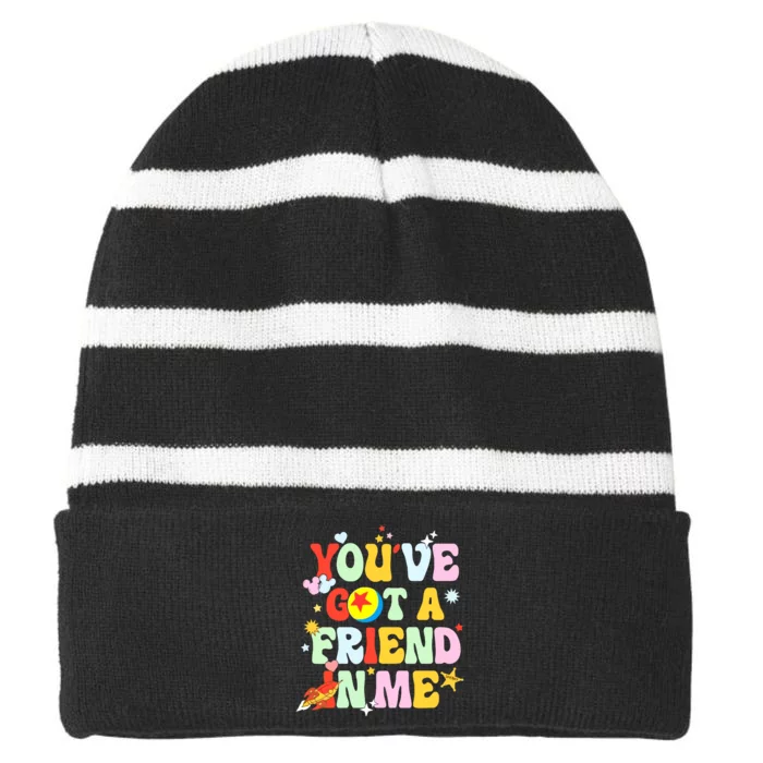 You Ve Got A Friend In Me Striped Beanie with Solid Band