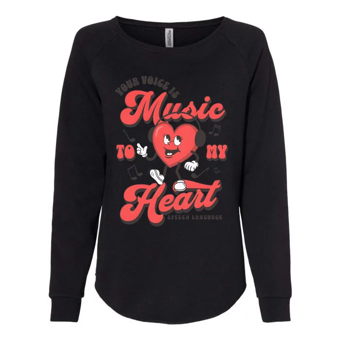 Your Voice Is Music To My Heart Valentine Matching Couple Womens California Wash Sweatshirt