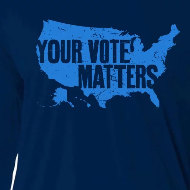 Your Vote Matters Blue Map Cooling Performance Long Sleeve Crew