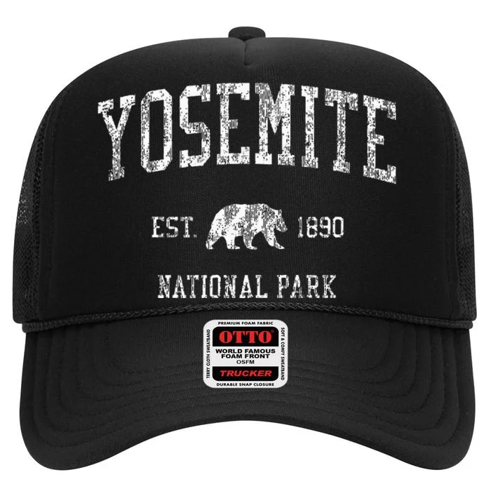 Yosemite Vintage National Park Sports High Crown Mesh Trucker Hat