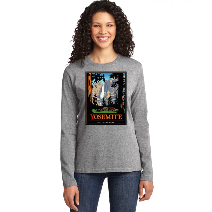 Yosemite Vintage National Park Ladies Long Sleeve Shirt