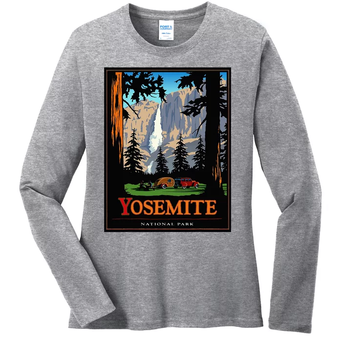 Yosemite Vintage National Park Ladies Long Sleeve Shirt