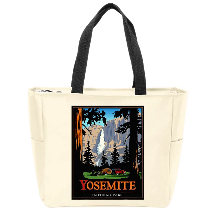 Yosemite Vintage National Park Zip Tote Bag