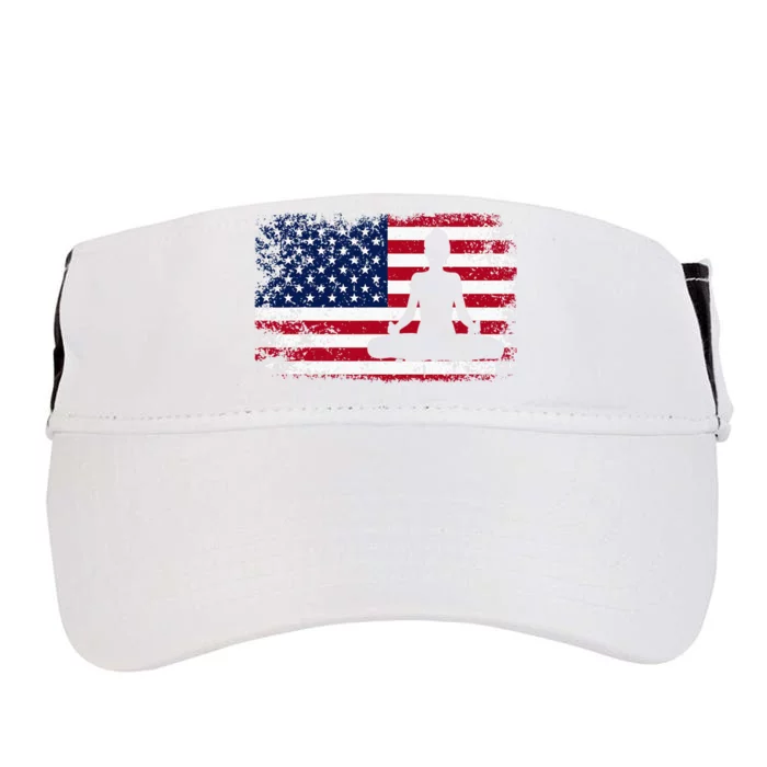 Yoga With American Flag With Lotus Position Padmasana Pulse Adult Drive Performance Visor