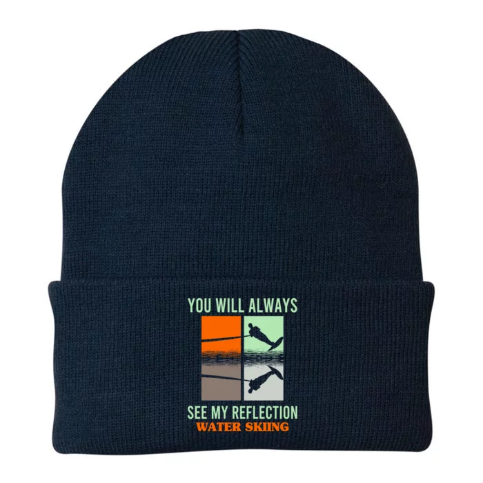 You Will Always See My Reflection Water Skiing Athletes Meaningful Gift Knit Cap Winter Beanie