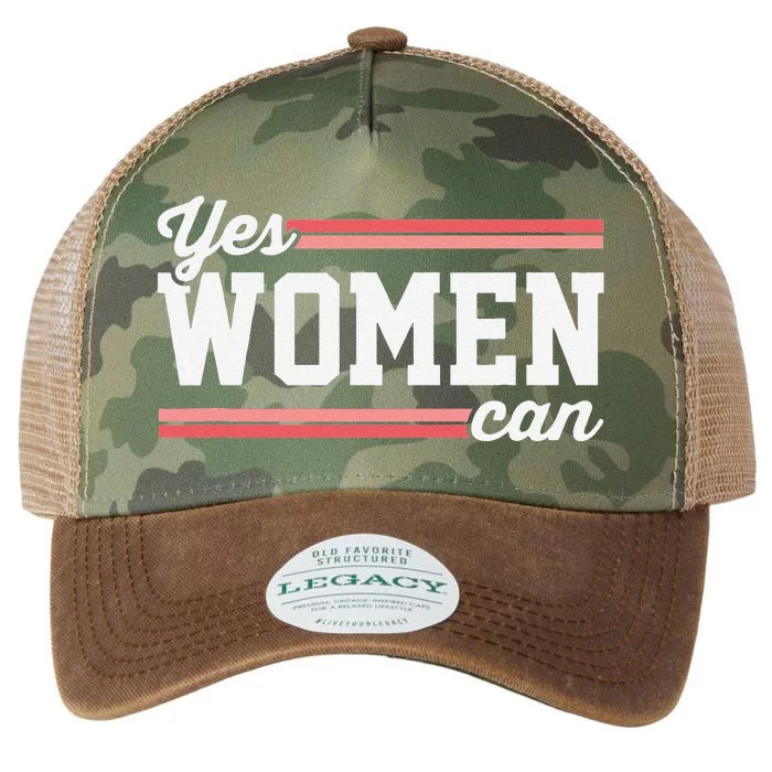 Yes Women Can Vintage Inspirational Positive Saying Stripes Legacy Tie Dye Trucker Hat