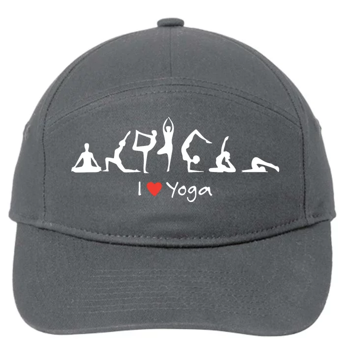 Yoga Workout Cute Funny Graphic Top Tee I Love Yoga 7-Panel Snapback Hat