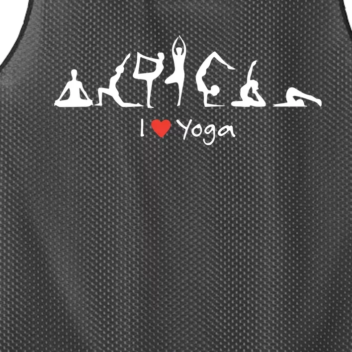 Yoga Workout Cute Funny Graphic Top Tee I Love Yoga Mesh Reversible Basketball Jersey Tank