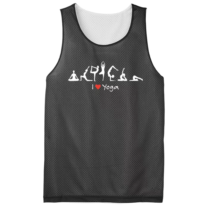 Yoga Workout Cute Funny Graphic Top Tee I Love Yoga Mesh Reversible Basketball Jersey Tank