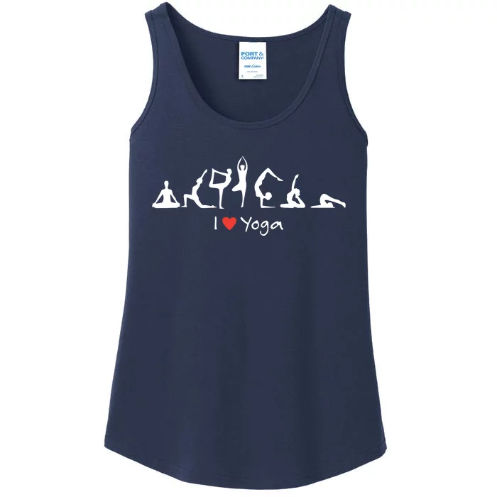 Yoga Workout Cute Funny Graphic Top Tee I Love Yoga Ladies Essential Tank