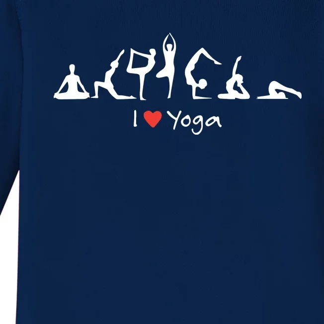 Yoga Workout Cute Funny Graphic Top Tee I Love Yoga Baby Long Sleeve Bodysuit